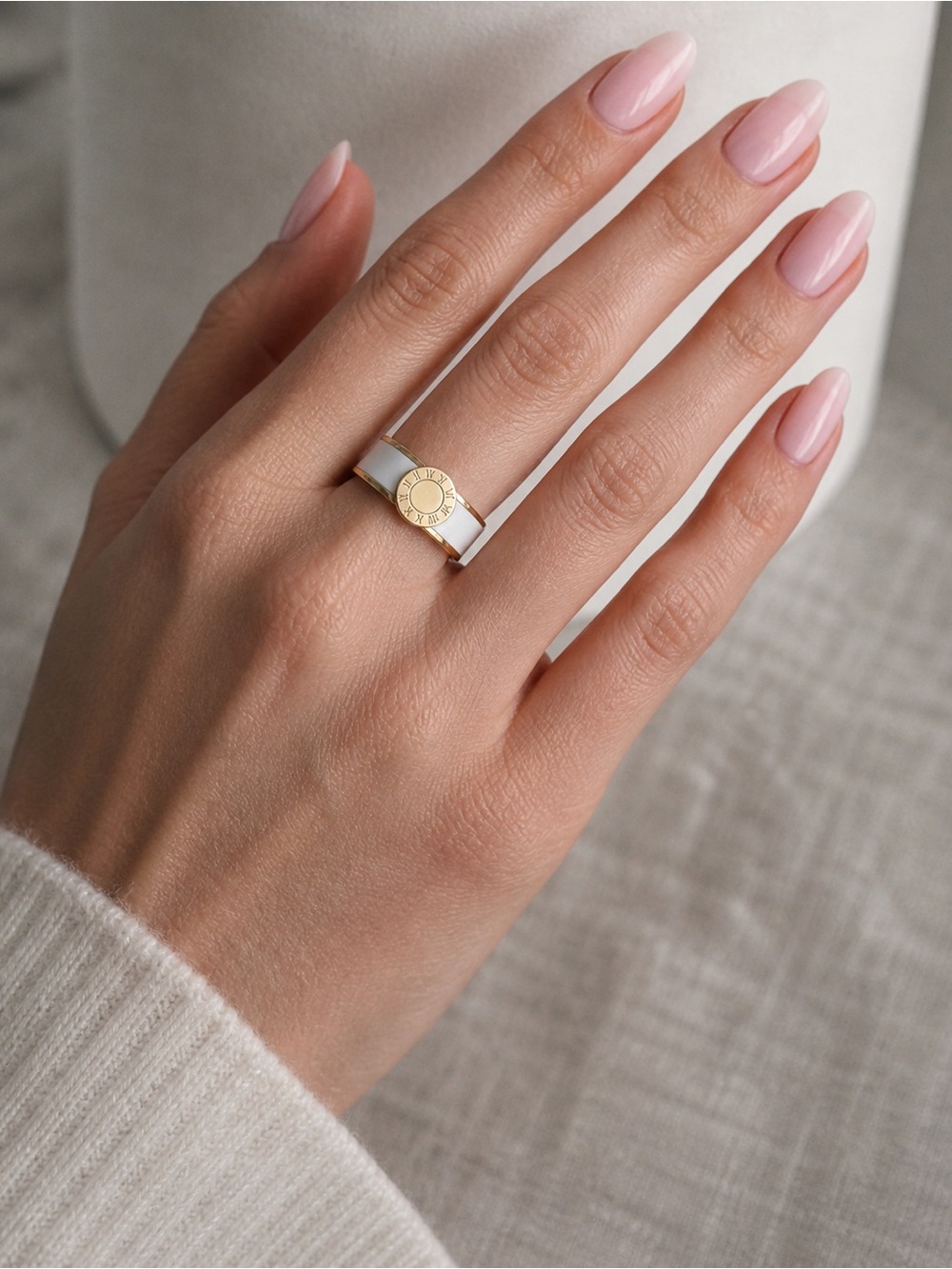 Gold and White ring